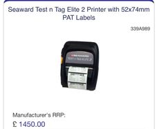 Seaward Test n Tag Elite 2 Printer