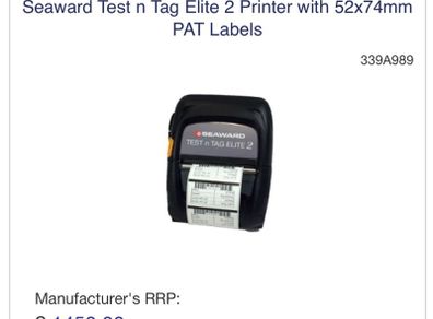 Seaward Test n Tag Elite 2 Printer