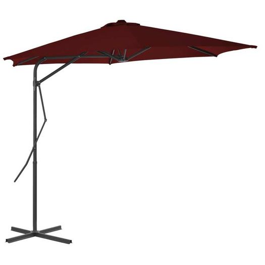 Outdoor Parasol with Steel Pole Bordeaux Red 300x230 cm