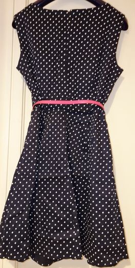 Izabel Spotted Navy Skater Dress S16