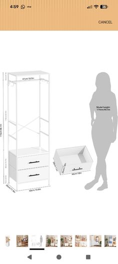 small wardrobe/hanging rail
