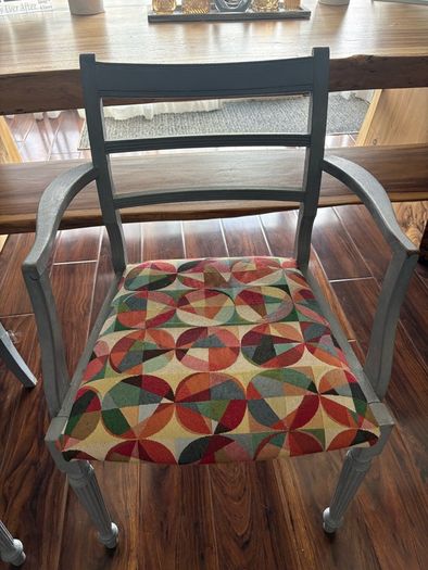 Grey wooden chairs