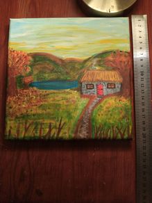 Hand painted  autumn scenery.