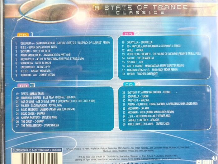 Various - A State Of Trance Classics 4 x CD (2006) Progressive House Compilation RARE OUT OF PRINT EX+