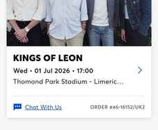 2 Kings of Leon - Thomond Park Standing