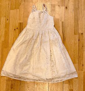 Girls M&S Ivory Dress with Lace (8-9 years)