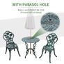 3 Pcs Cast Aluminum Bistro Set-Green Image 4