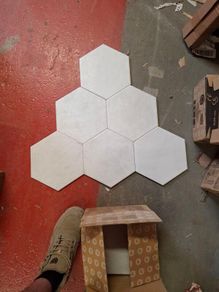 15m2) Durstone saona blanco hex wall and floor tiless
