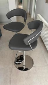 Chrome / Leather Adjustable kitchen Stools