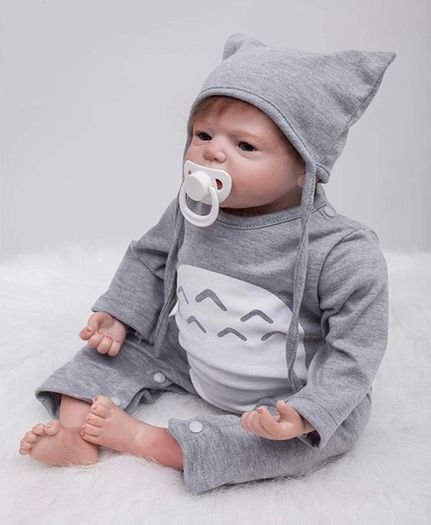 Reborn Baby Boy Dolls 22 Inch/55cm Reborn Toddler Doll Soft Vinyl Silicone Real Life Like Looking Newborn Dolls Magnet Pacifier Birthday Gifts Toys (FREE POSTAGE)