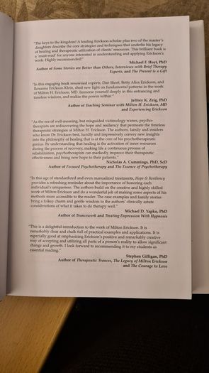 Hope & Resiliency. Understanding The Psychotherapudic Stratagies Of Milton H. Ericsson. Md. Dan Short. Betty  Alice Ericsson. Roxan Ericsson. Hardback With Dustjacket In Very Good Condition.