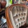 French walnut and green velvet armchair Image 3