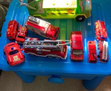 A Collection of Fire Engines & A Bin lorry with bins.
