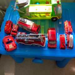 A Collection of Fire Engines & A Bin lorry with bins.