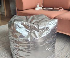 Jysk DAVINDE silver pouffe/ foot rest