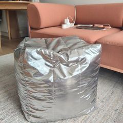 Jysk DAVINDE silver pouffe/ foot rest