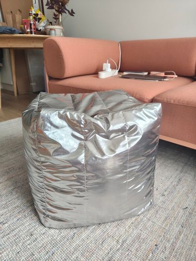 Jysk DAVINDE silver pouffe/ foot rest
