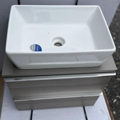 Cersanit Virgo Vanity Unit Dark Oak 60cm + Basin