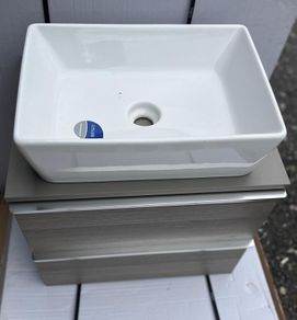 Cersanit Virgo Vanity Unit Dark Oak 60cm + Basin