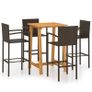 5 Piece Garden Bar Set Brown Image 2