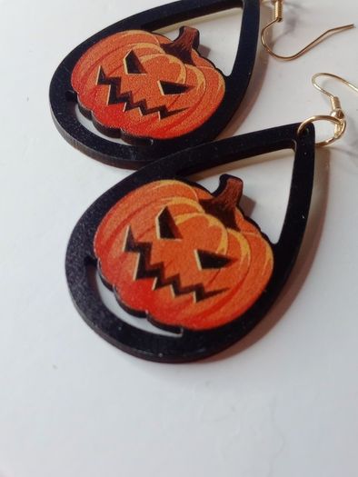 Halloween Scary Pumpkin Waterdrop Earrings