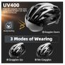 Shinmax Bike Helmet, Large (58-62cm) CPSC/CPC Bike Helmet for Adult Men Women with Magnetic Goggles&Led Back Light Cycling Helmet Adjustable Image 3