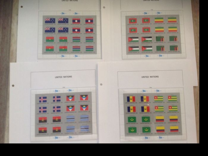 Stamp collection UN New York flag sheetlets