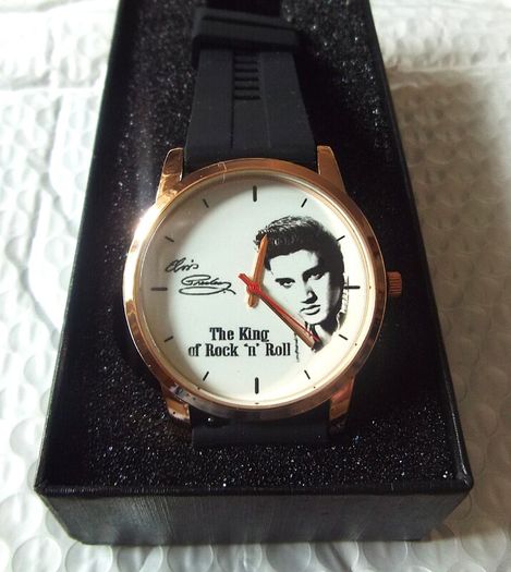 Elvis. The Rock n Roll King, Black Silicone strap