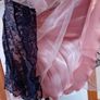 Occasion Dress, black lace over dusty pink satin Image 2
