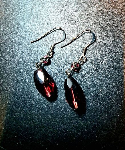 Necklace and purple stone earrings set