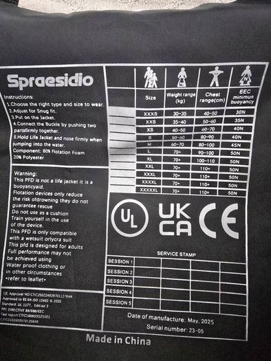 Life jacket. 70+kg. Brand new. Adult Buoyancy Aid. Swimming west