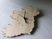 Unique Bespoke Ireland County Shape Clock Irish Map Wooden Country Clock