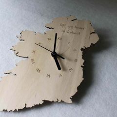 Unique Bespoke Ireland County Shape Clock Irish Map Wooden Country Clock