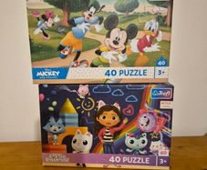 Two puzzles Gabby's dollhouse and Mickey mouse