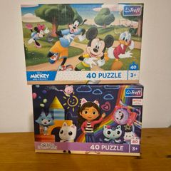 Two puzzles Gabby's dollhouse and Mickey mouse