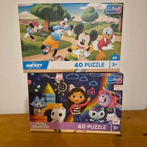 Two puzzles Gabby's dollhouse and Mickey mouse