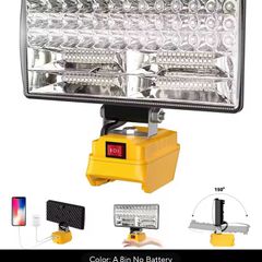 MAX LED Work Light For Dewalt 18V Battery Portable Flood Light 5400LM Cordless Job Site Lamp Outdoor Emergency Fishing To