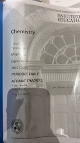 Institute Chemistry Higher Level Full notes