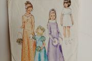 Vintage sewing pattern, Maxi dress, Bridesmaids, flower girl