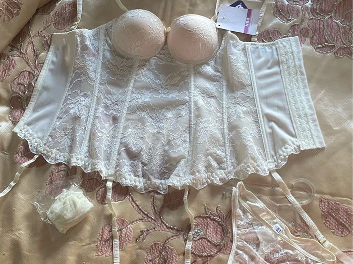 Underwear lingerie gartered bustier set