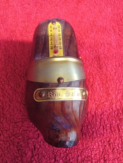 Vintage Wooden Clog Souvenir Thermometer