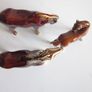 3 Vintage Small Swatow China Treacle Glazed Horses 1940 Image 4