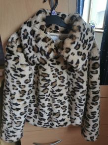 Next leopard print Faux Fur coat 9-10 Yrs