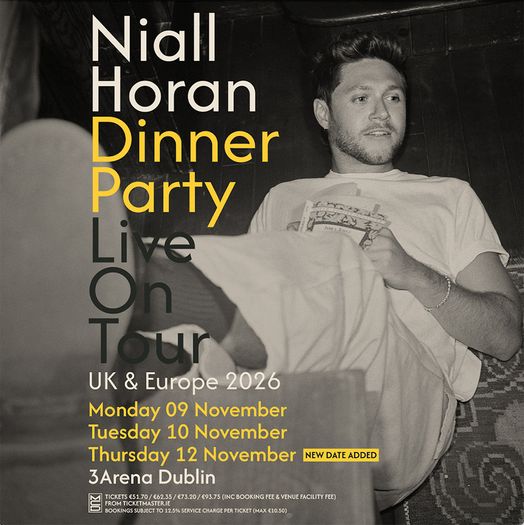 Niall Horan Dinner Party Live On Tour Tickets - 3Arena Dublin