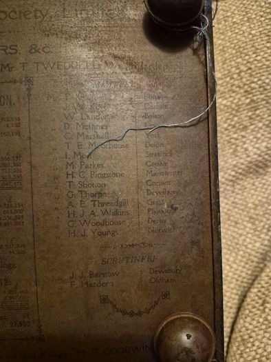 British 1863-1913 Co-Operative Wholesale Society CWS Jubilee Litho Chest Tin