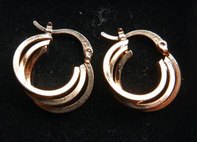 Vintage Gold Plated Triple Hoop Earrings