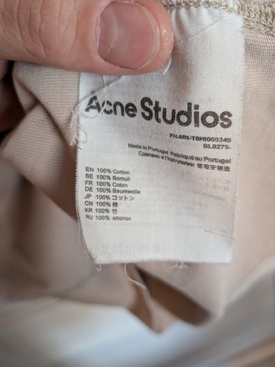 Acne Studios Logo Long Sleeve T-Shirt Beige / Taupe