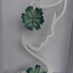 Boho Teal Ombre Camellia Clip On Earrings
