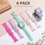 CeMiKa 6 Pack Sport Straps Compatible with Apple Watch Strap 40mm 41mm 38mm 42mm(Series 11) - Silicone Sport Replacement Band for iWatch SE Series 11 10 9 8 7 6 5 4 3 SE3, Women Men Image 7