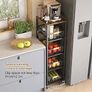 5-Tier Kitchen Storage Trolley, Pull-Out Fruit Basket Stand, Vegetable Storage Rack On Wheelsy, Kitchen tall trolley with Wheels, Chefs Trolle Image 5
